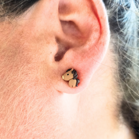Horse stud earrings