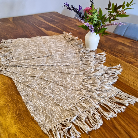 Handwoven placemats cotton linen set of 6 rustic decors