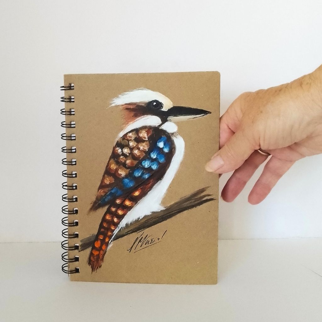 Kookaburra handpainted Notebook Size A5 Lined
