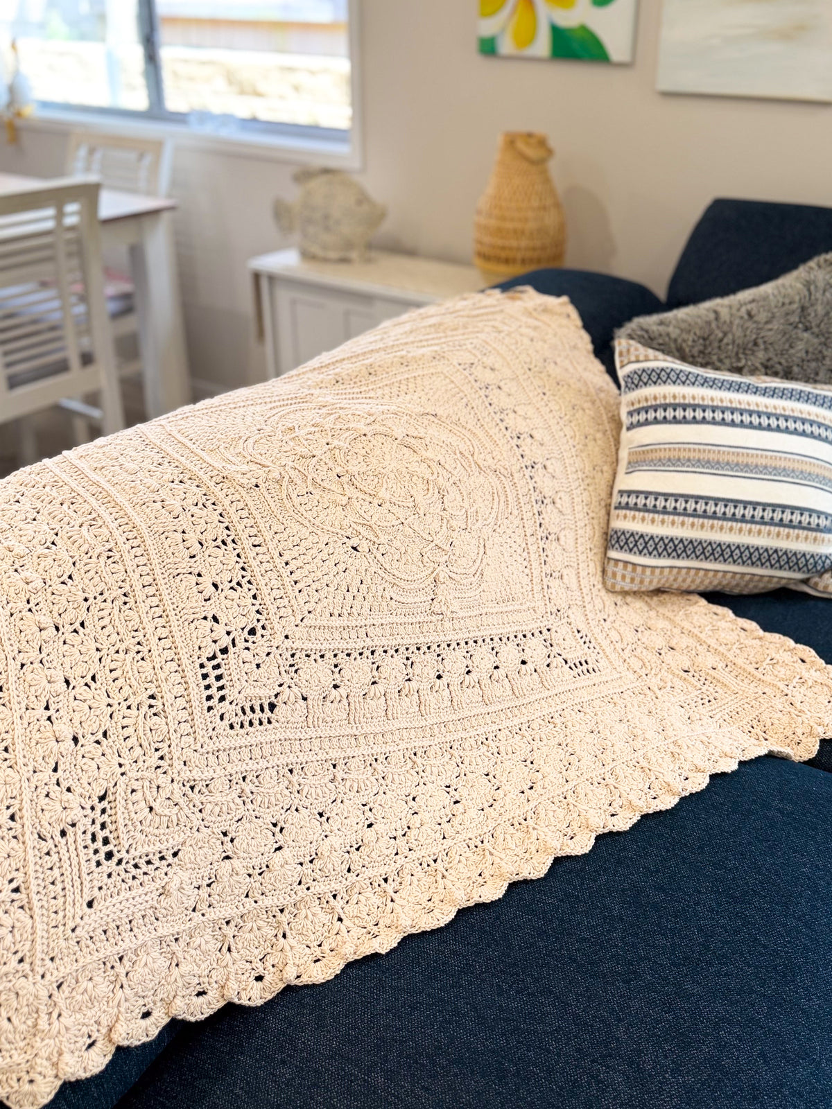 #035 Medium Size Blanket in Natural Colour