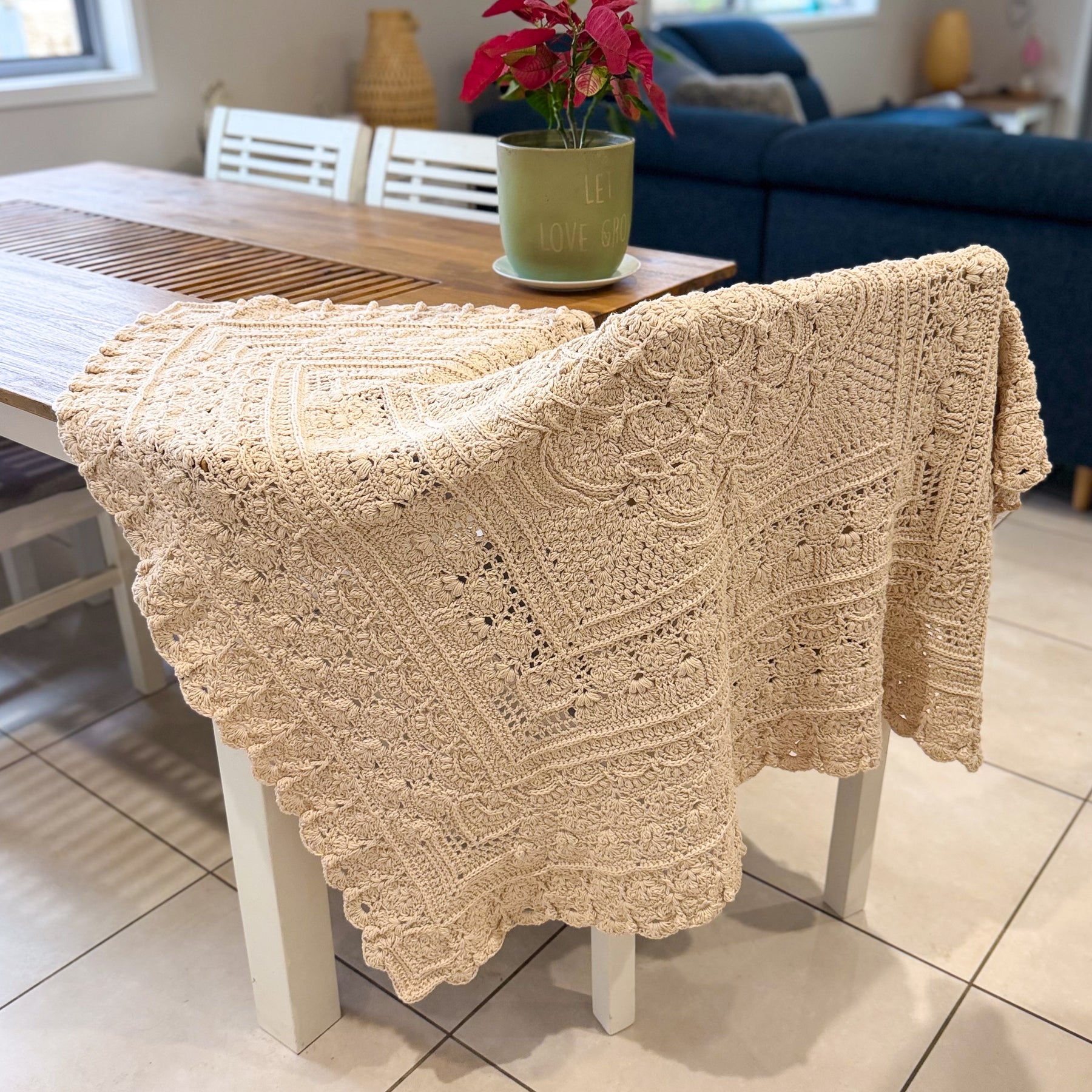 #035 Medium Size Blanket in Natural Colour