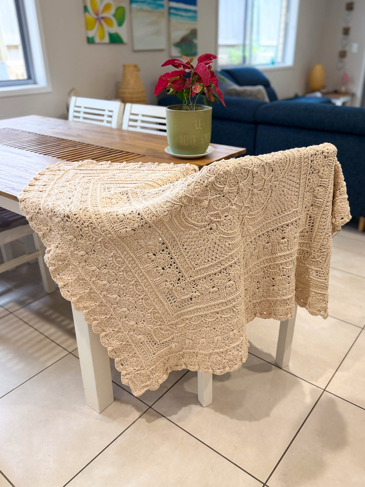 #035 Medium Size Blanket in Natural Colour