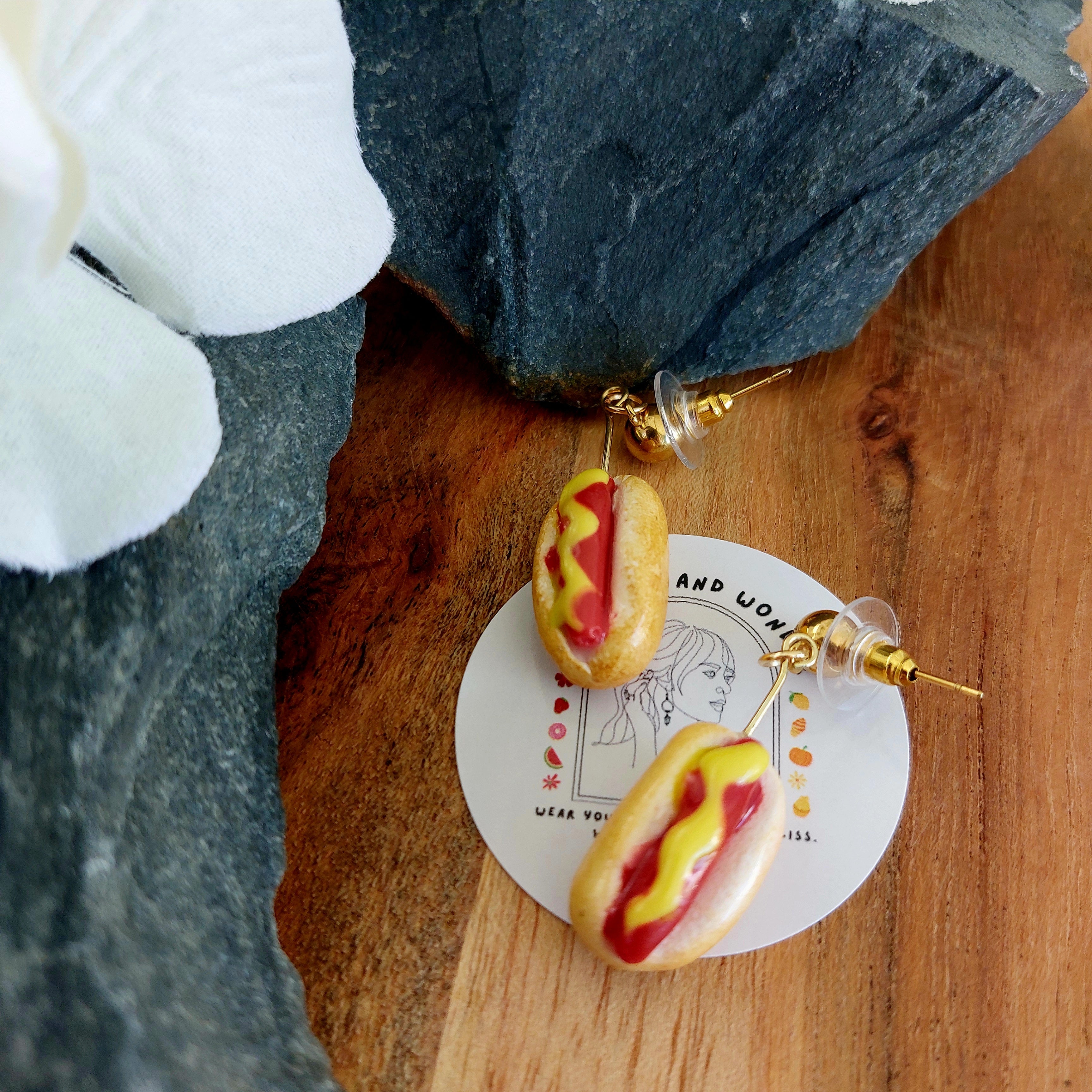 Hot Dog Earrings | Food Inspired Statement Earrings