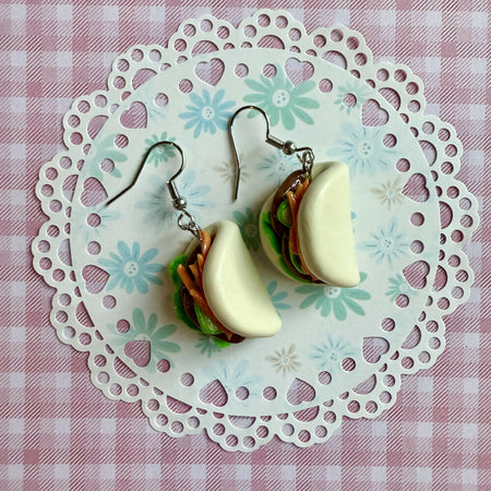Bao burger dangles (hypoallergenic hooks)
