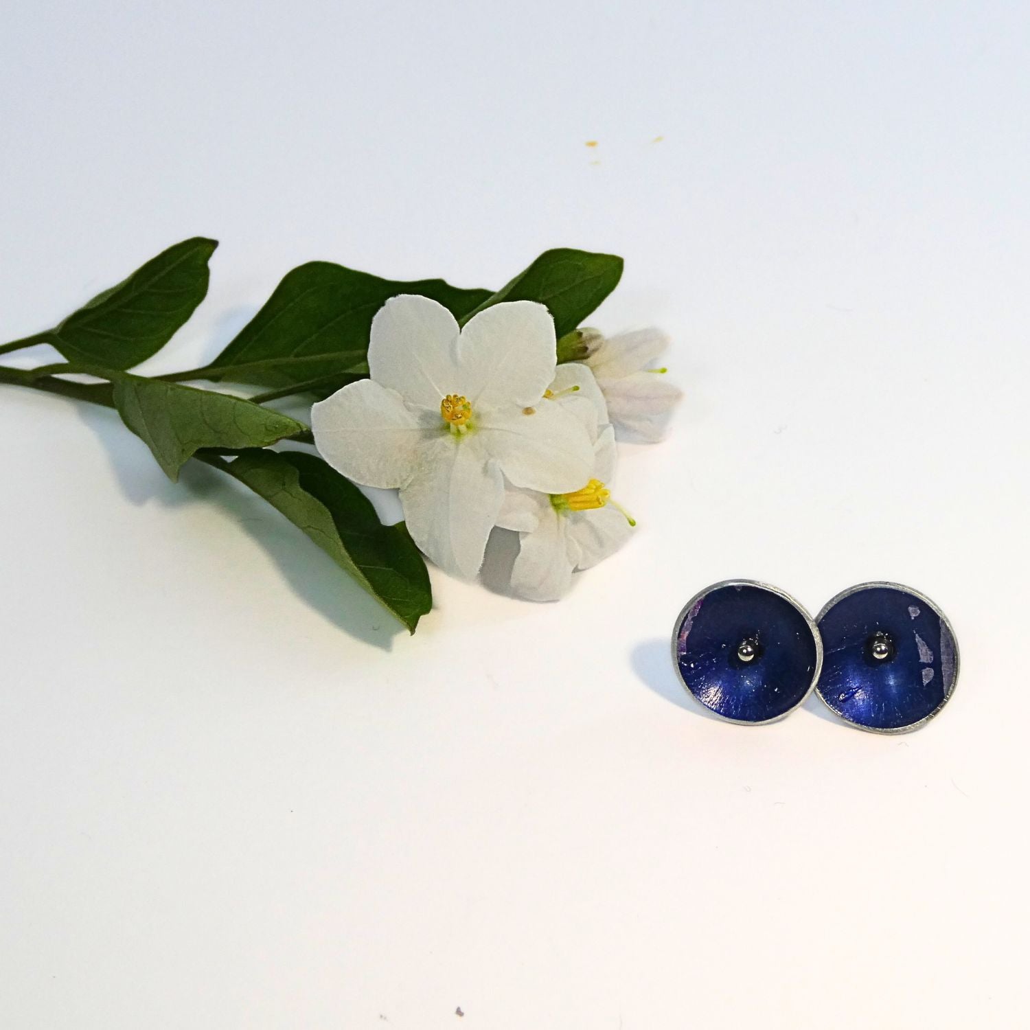 Anodised aluminium stud earrings Aztec Aura Collection