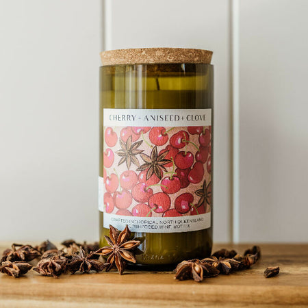 Cherry + Aniseed + Clove Wine bottle candle