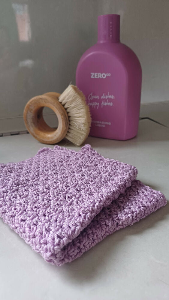 Crochet Lemon Peel Dischloth Washcloth 100% Cotton