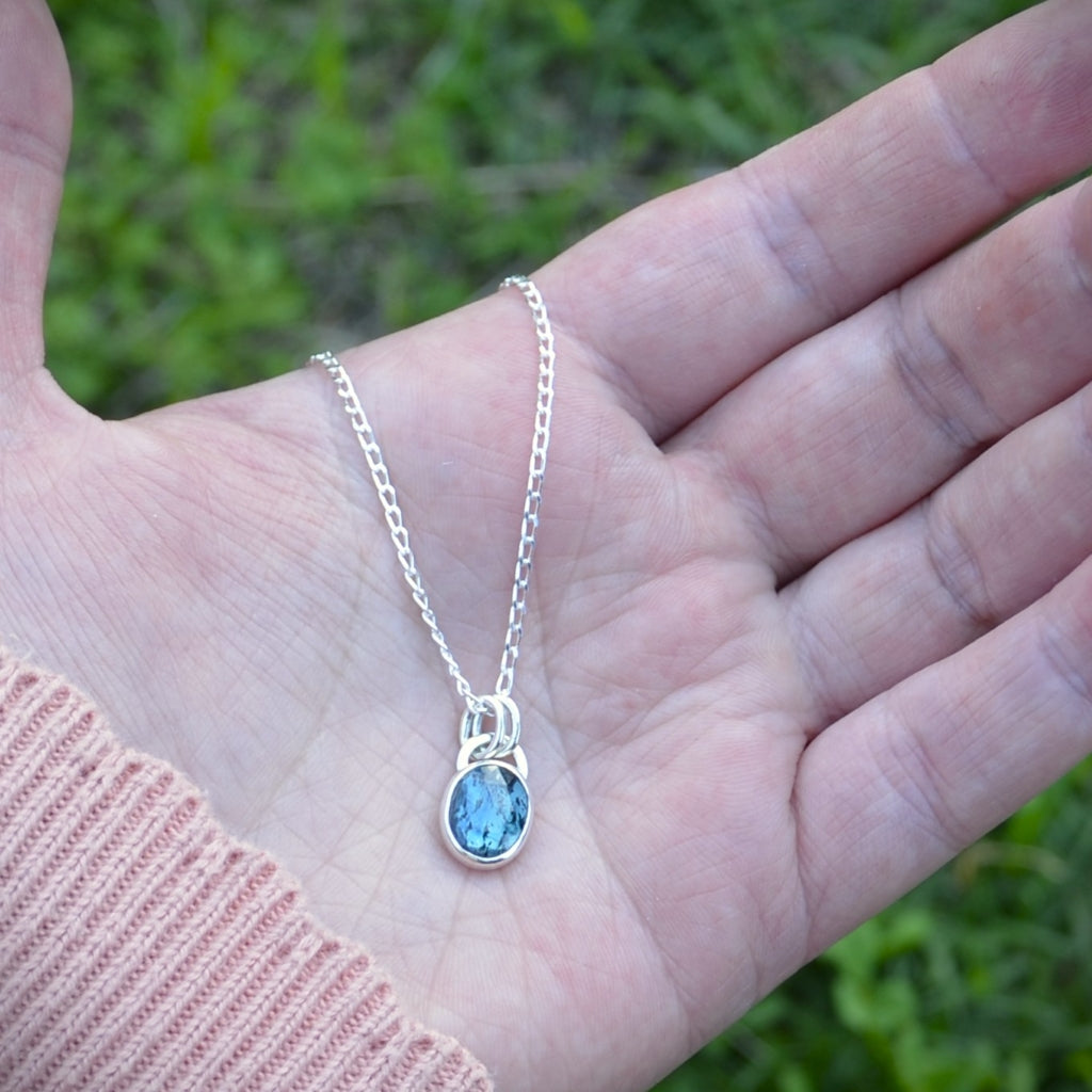 Moss Kyanite Silver Pendant
