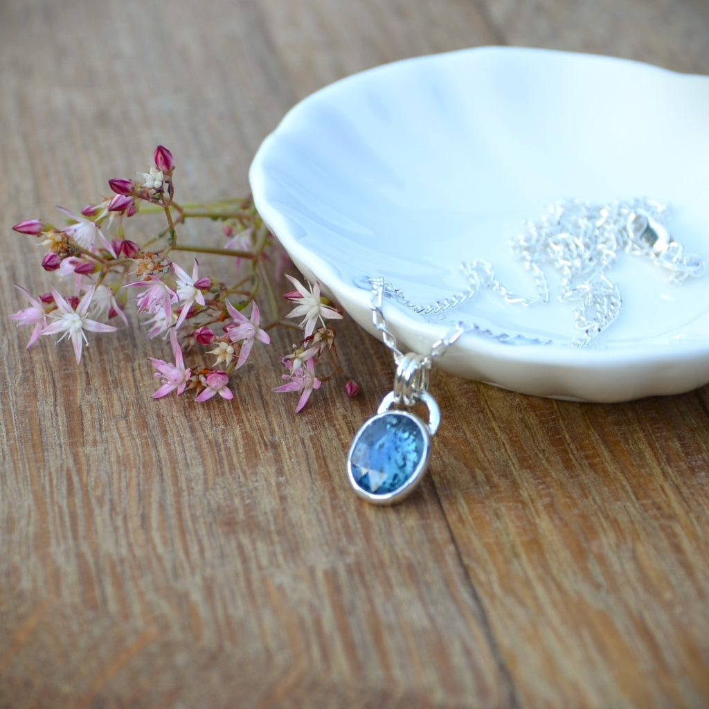 Moss Kyanite Silver Pendant