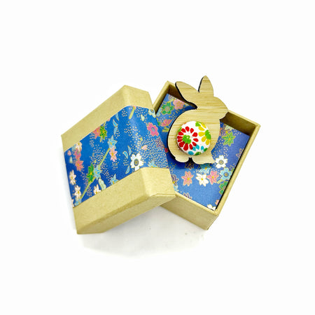 Bunny Brooch with Gift Box - Daisy