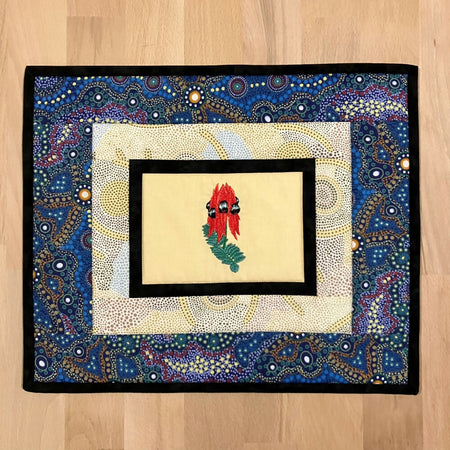 placemat handmade Australian native - sturt's desert pea