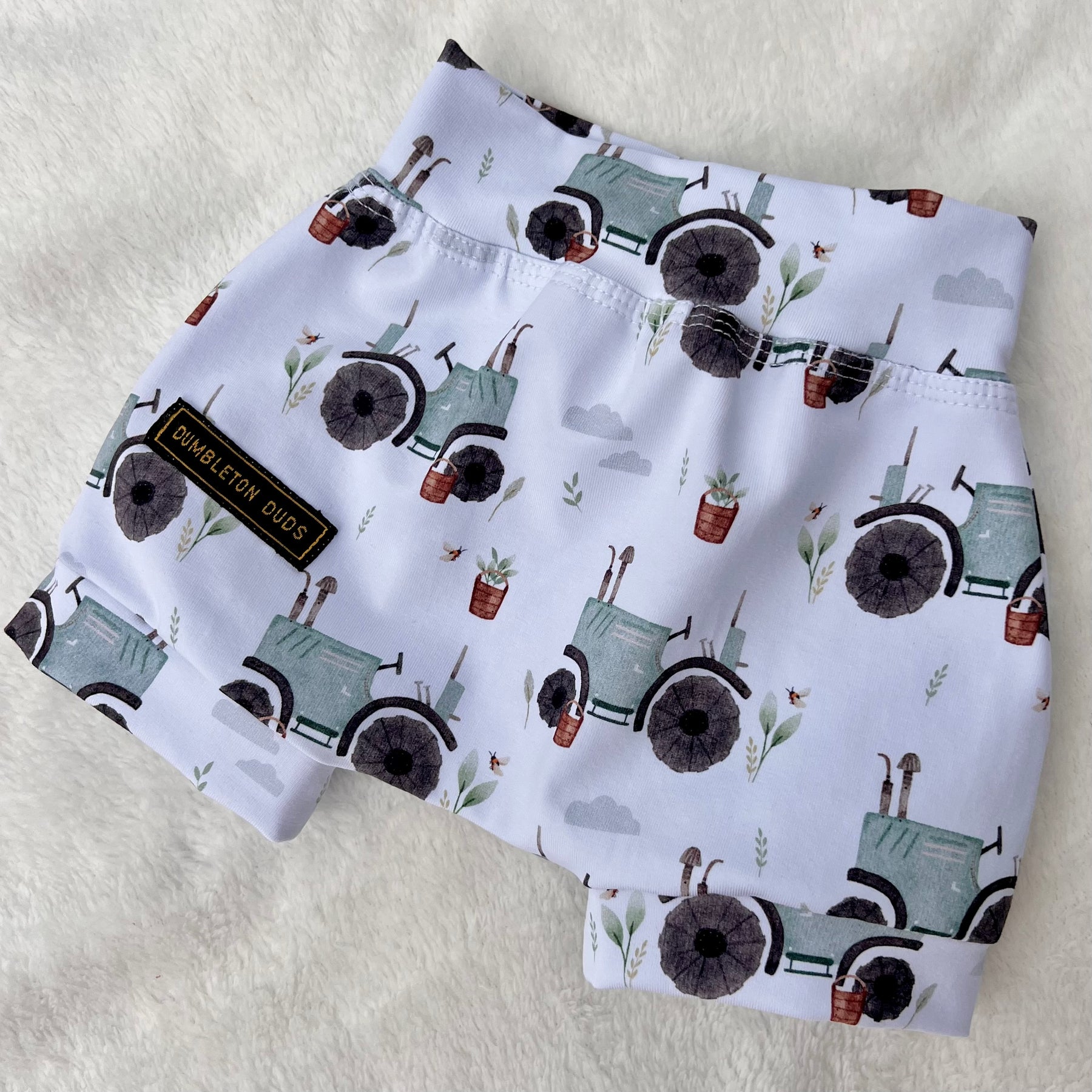 Tractors (Sage) | Size 000, 00, 0 | Handmade Baby Boy Pants by Dumbleton Duds | FREE Postage Orders $50+