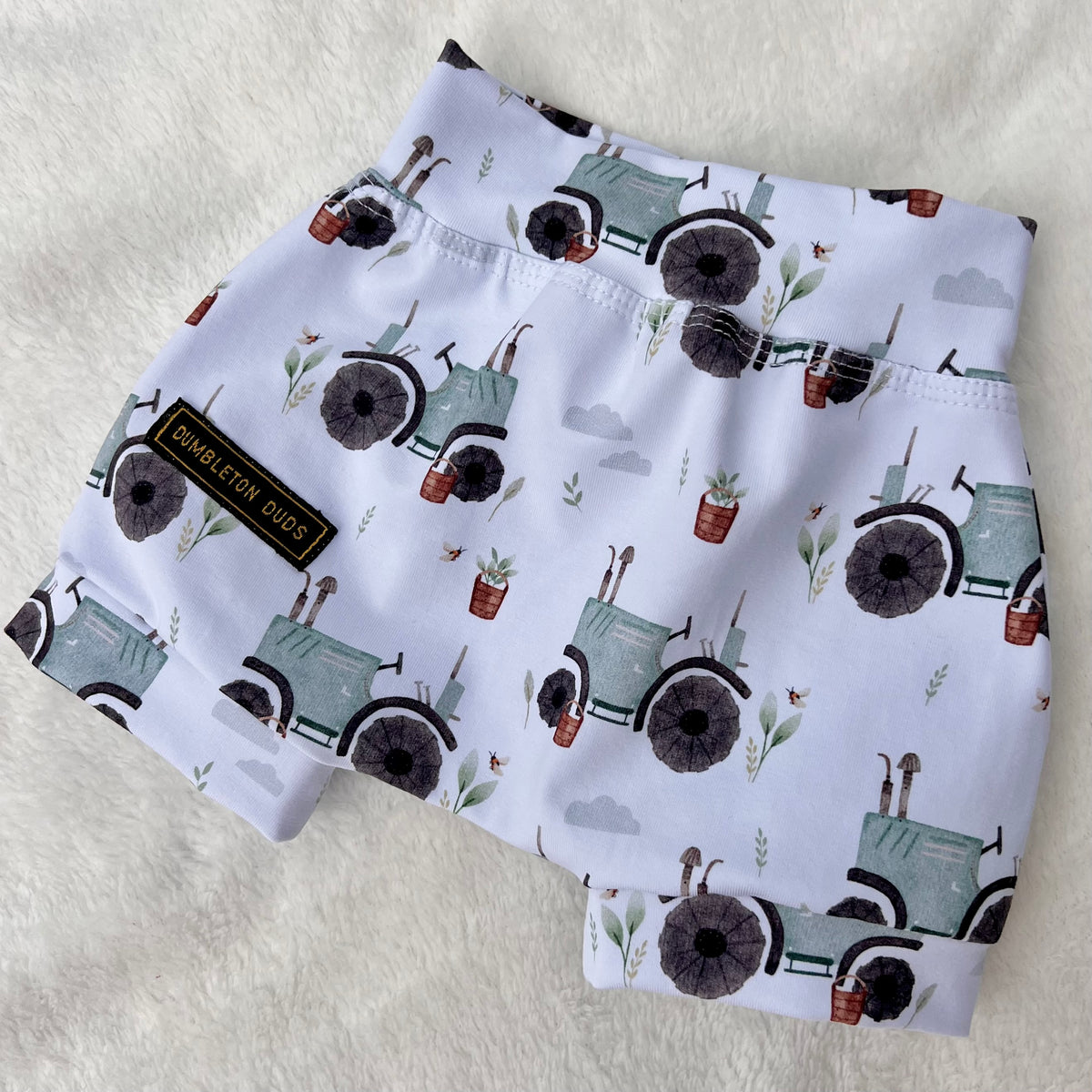 Tractors (Sage) | Size 000, 00, 0 | Handmade Baby Boy Pants by Dumbleton Duds | FREE Postage Orders $50+