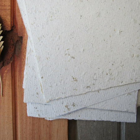 Handmade paper with Chamomile / Botanical Stationery / Craft paper