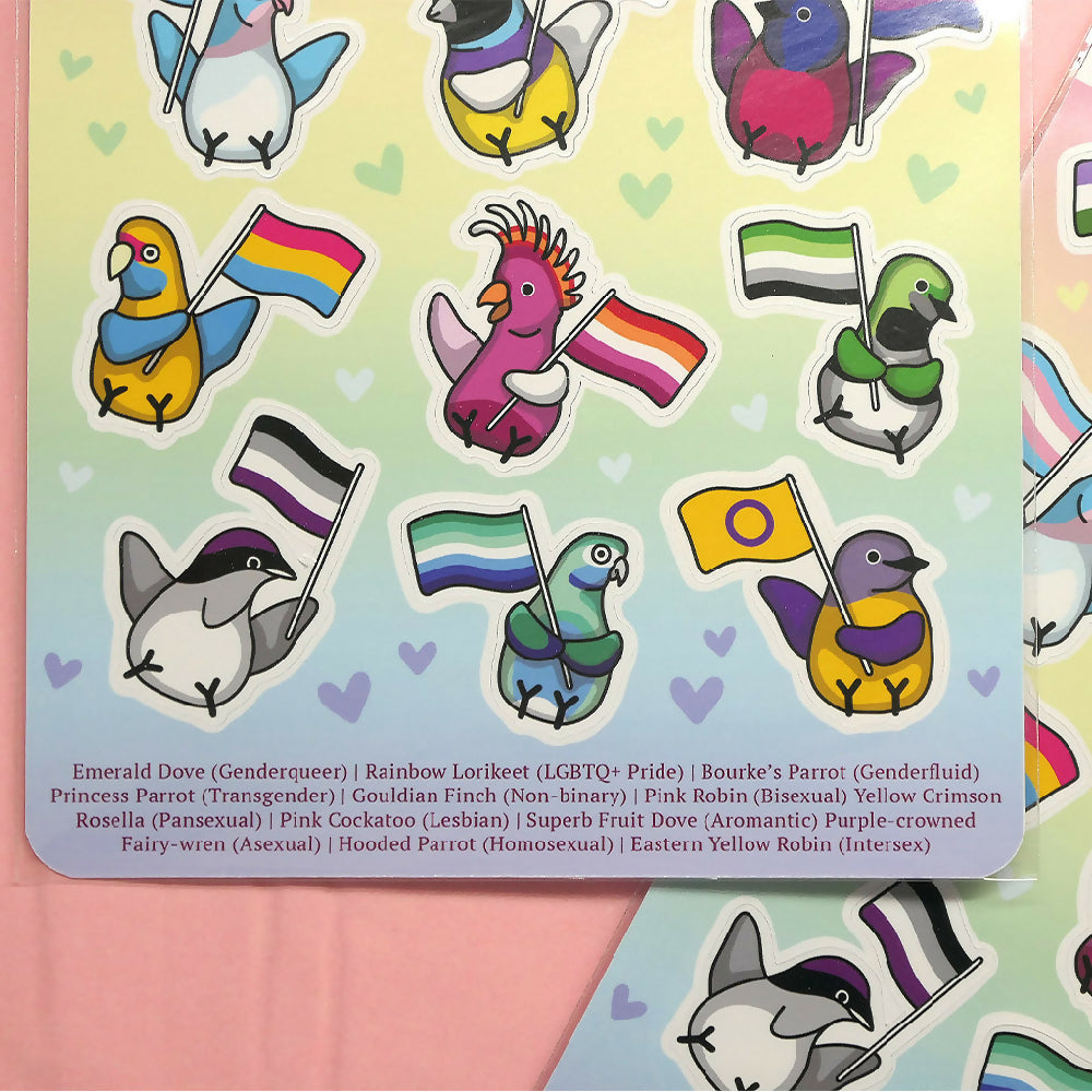 Australian Pride Birds Sticker Sheet