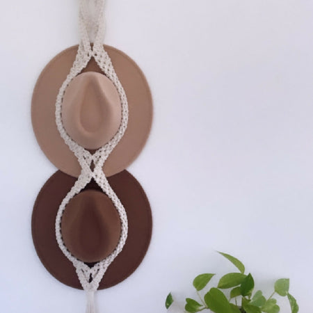 Macrame Double Hat Hanger