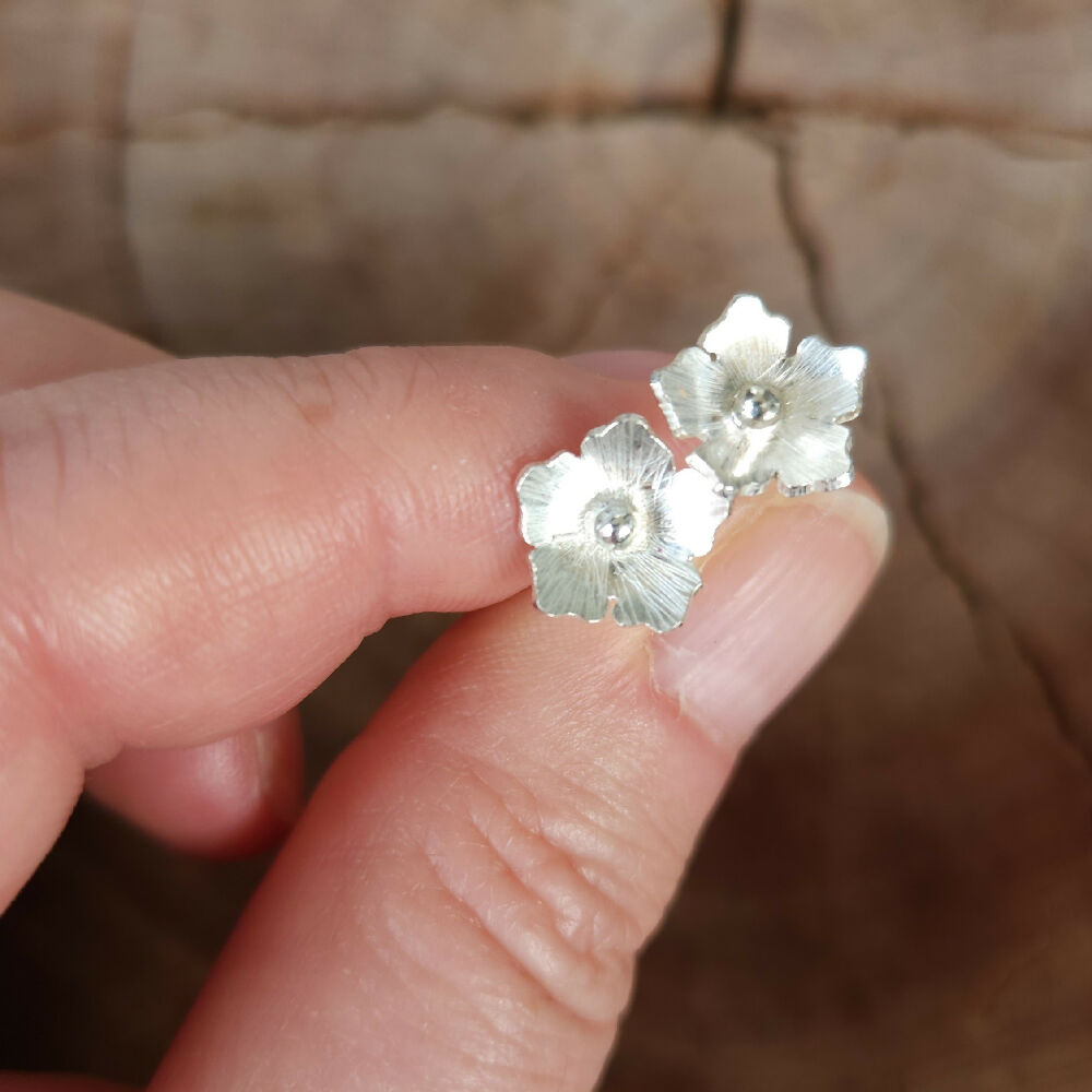 Sterling silver flower studs