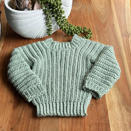 Hand crocheted jumper green