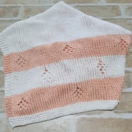Loom Knitted, Baby Blanket, 2 Colours, Organic Cotton E025