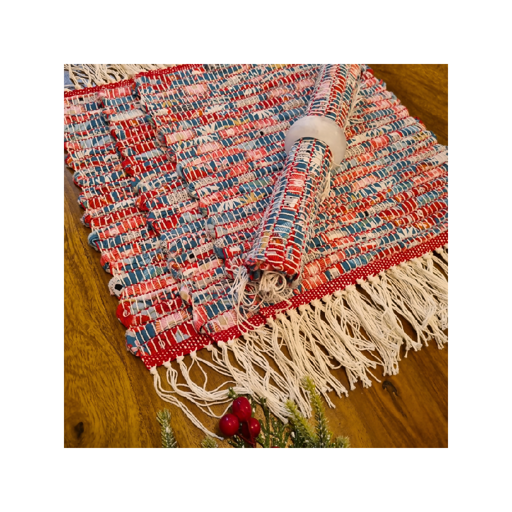 Handwoven Christmas Fabric Placemats