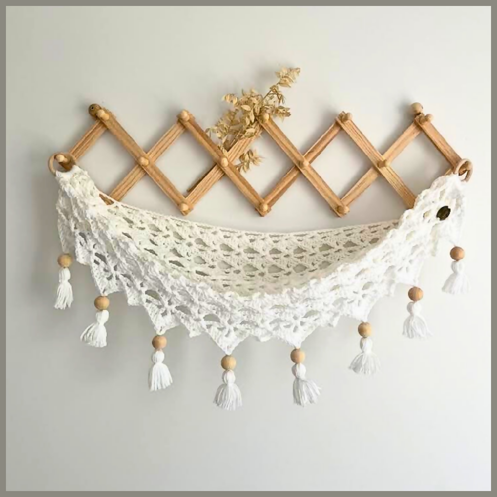 White Toy Hammock, Wall Hanging Decor, Nursery Decor, Kids Room Hanging