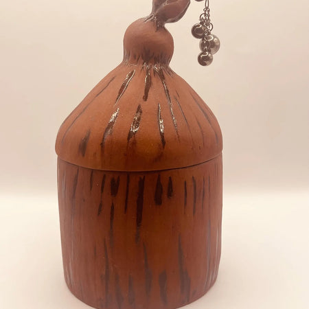 Handmade Red Earth Clay Jar with Lid
