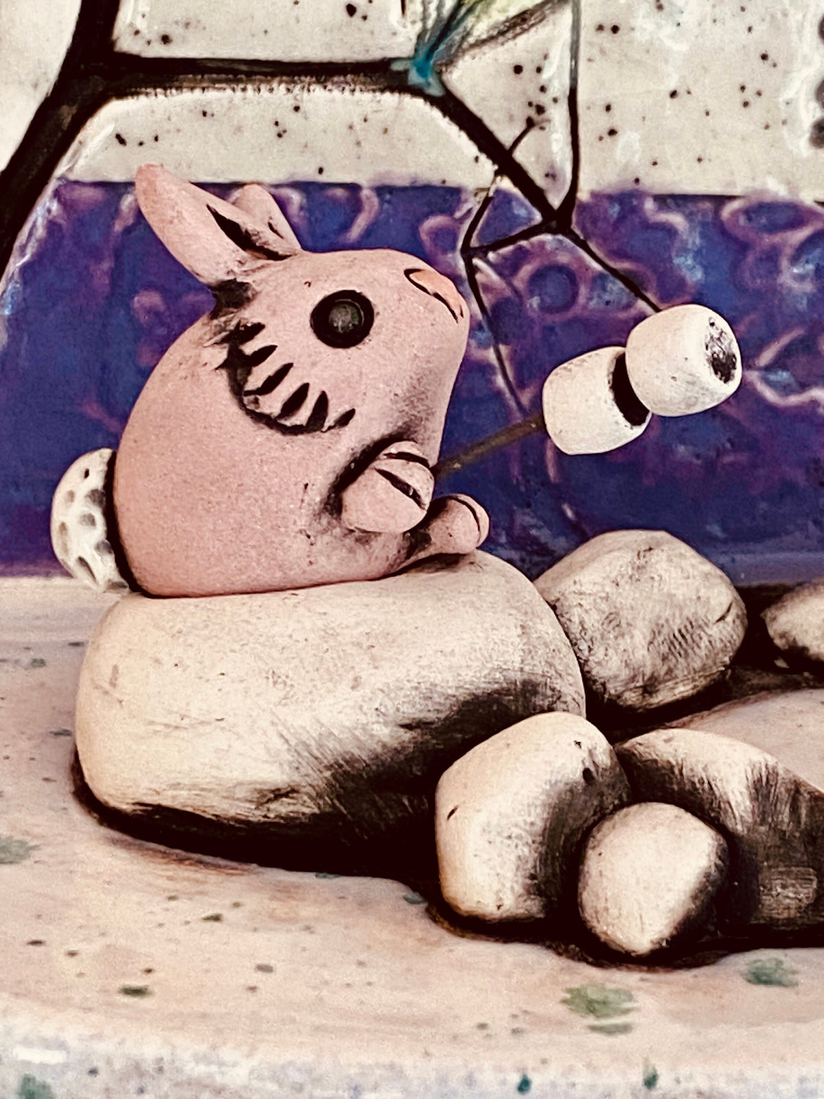 Whimsical Wall Shelf/Shrine/Altar with a Bunny