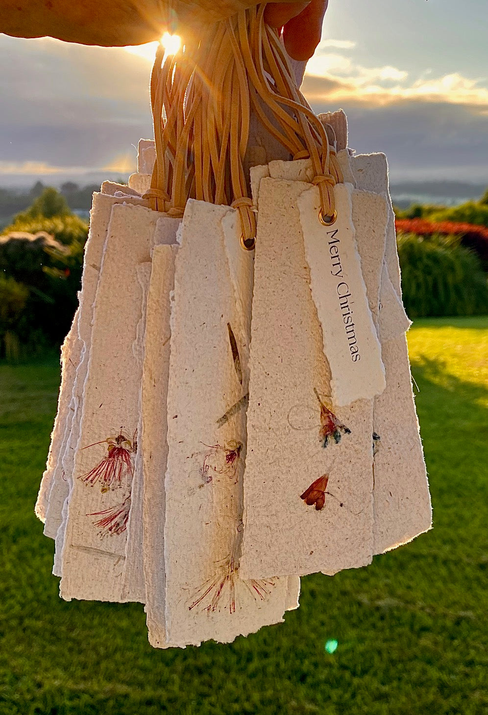 Floral Handmade Paper Notebook - with the Linen wax seal bookmark.