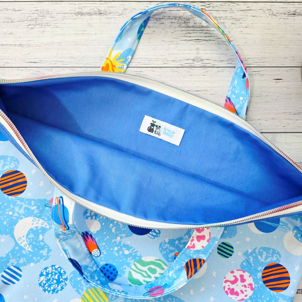 Rocket Ships & Planets Book Bag / Library Bag