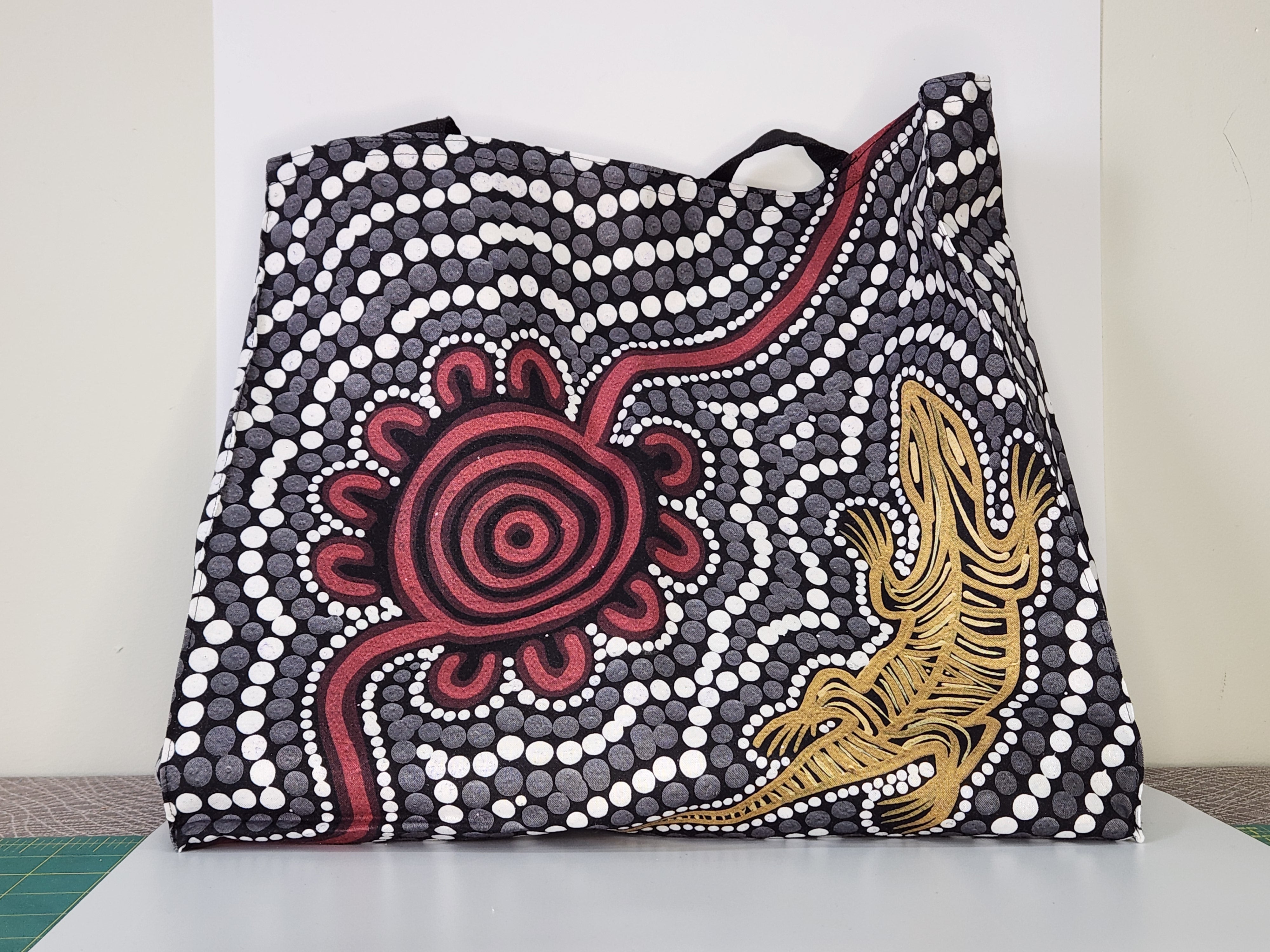 Tote Bag with boxed corners - Aboriginal Design