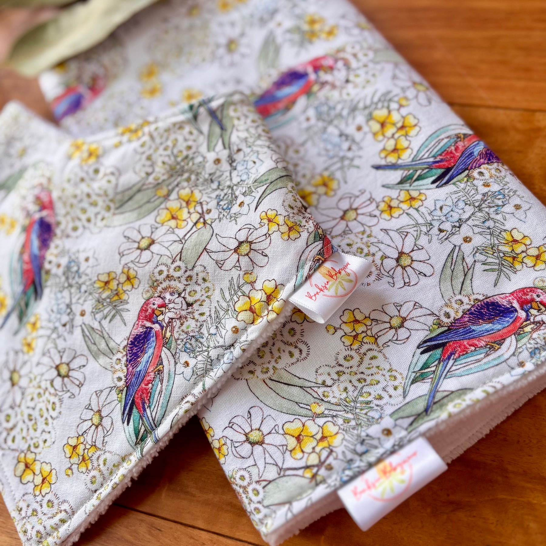 Baby Bib and Burp Cloth Set - May Gibbs Rosellas