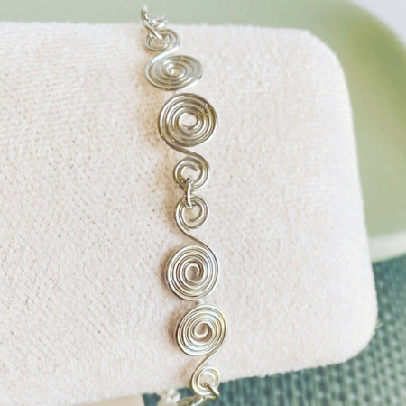 Silver spirals bracelet | sterling silver | Celtic-inspired jewellery