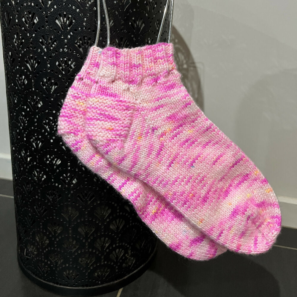 Hand knit socks using Australian indie hand dyed yarn