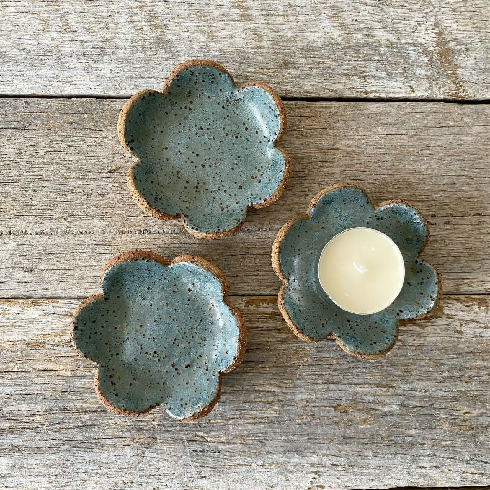 Tealight Flower Blue 3