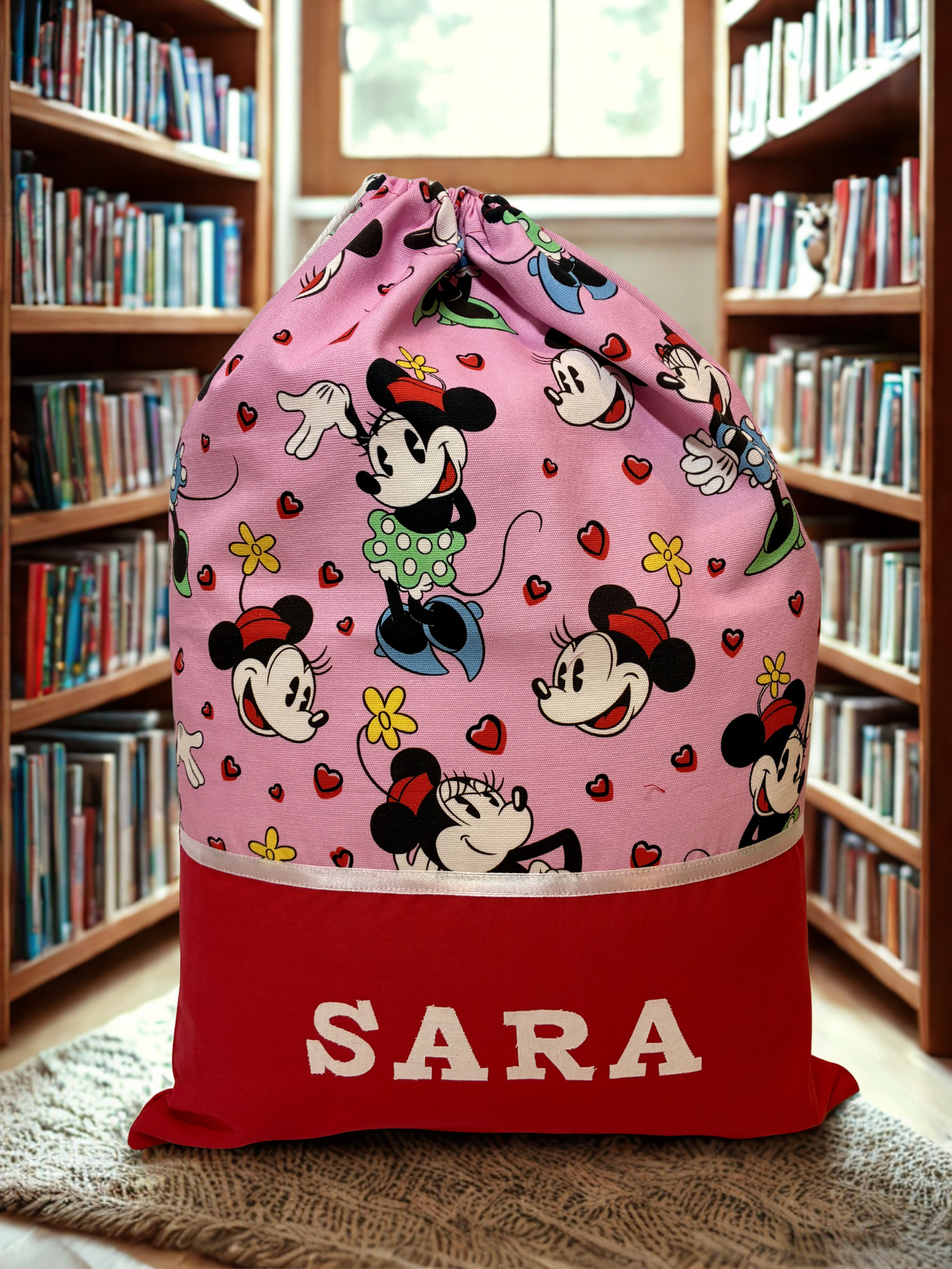 Children's Library Bag , Handmade, Personalised