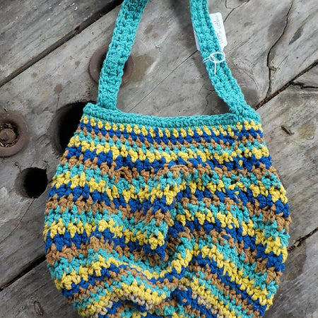 crocheted string bag made from cotton