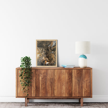 Abstract Black and Gold Marble Wall Art