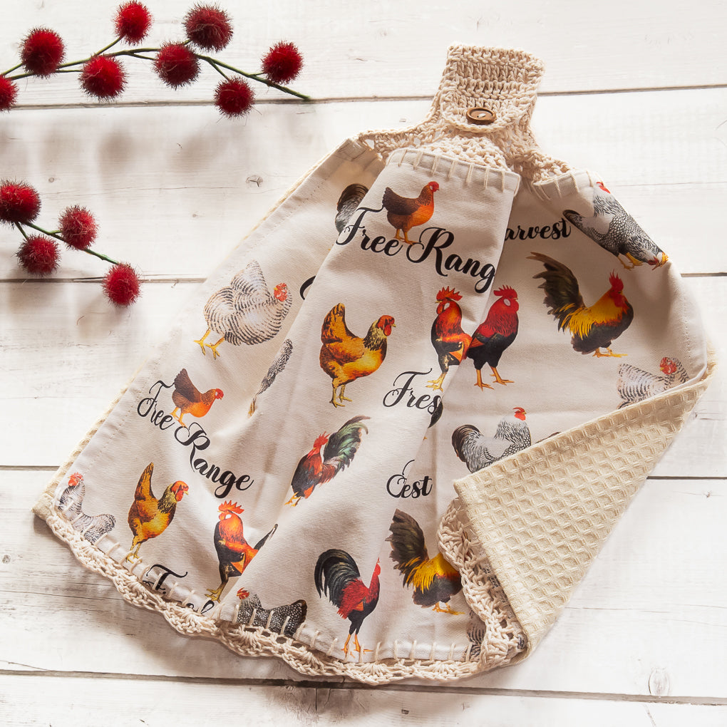 Country Life - Hanging Tea Towels / Hand Towels - Double Thickness