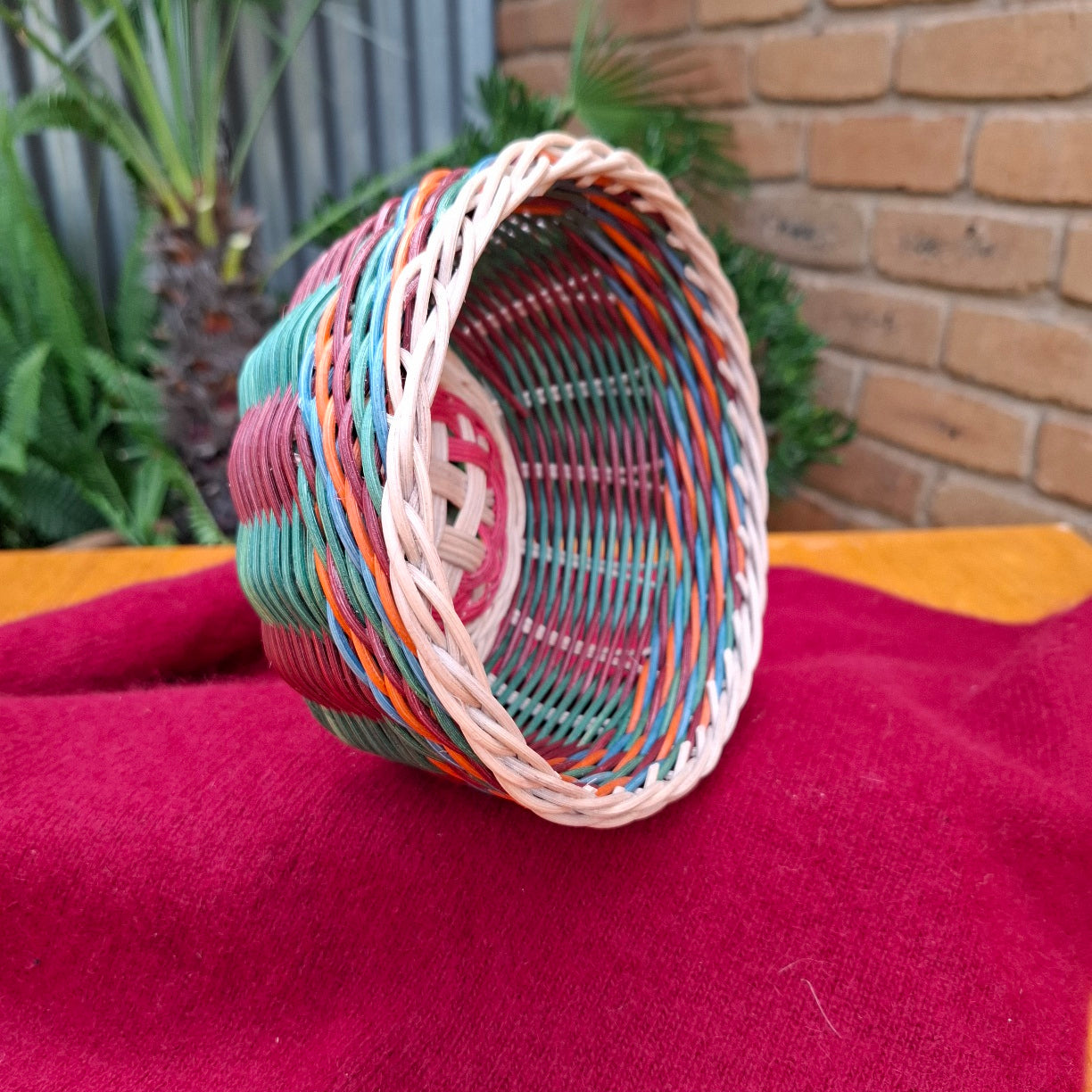 Bowl green brown orange
