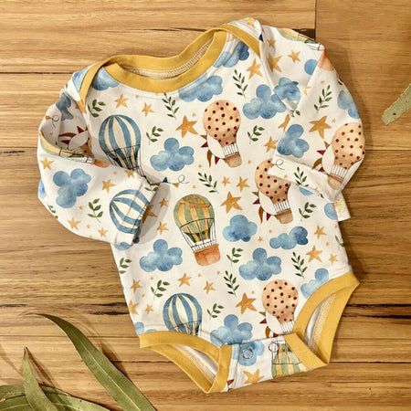 Baby Stretch Body Suit - Hot Air Balloons