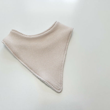 Beige waffle bandana bib