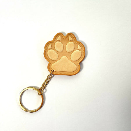 Pet Footprints Leather Keychain