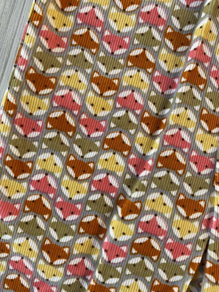 Corduroy Childs overalls foxes on grey size 00