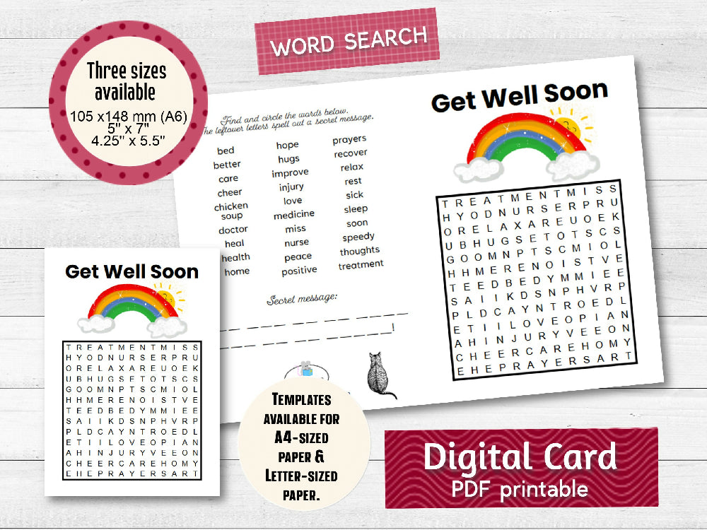 Get Well Word Search 1