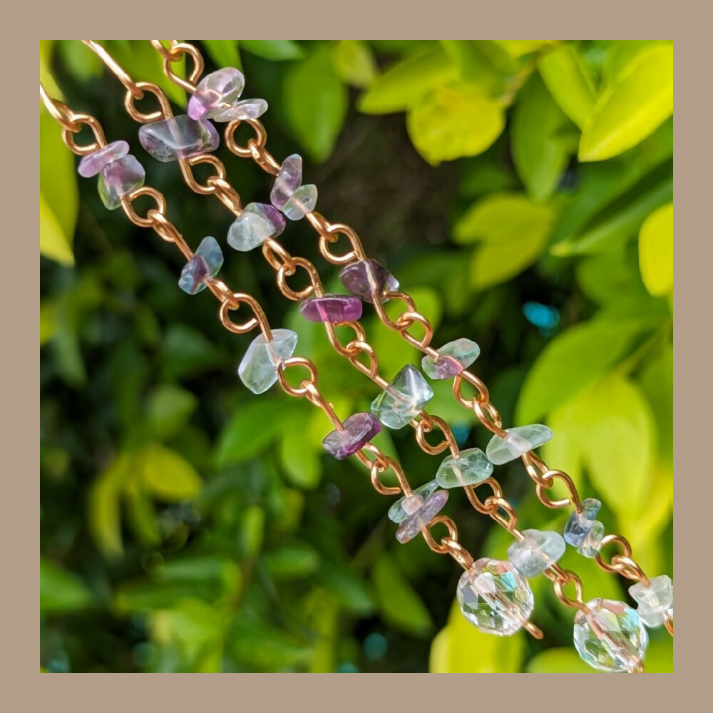 Tree of life suncatcher ~ Serenity ~ Rainbow fluorite gemstones