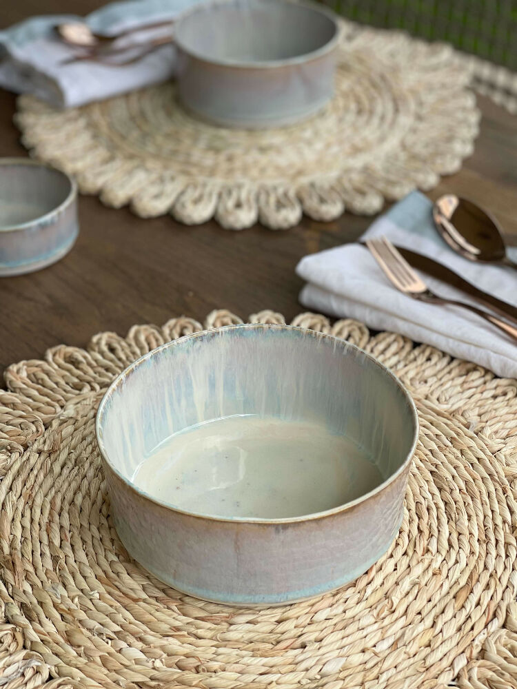 Australian Ceramic Artist Ana Ceramica Handmade Pottery Ceramics Home Decor Kitchen and Dining Servingware Opal Stoneware Nesting Bowls Set of 3 Coastal Tableware Decor