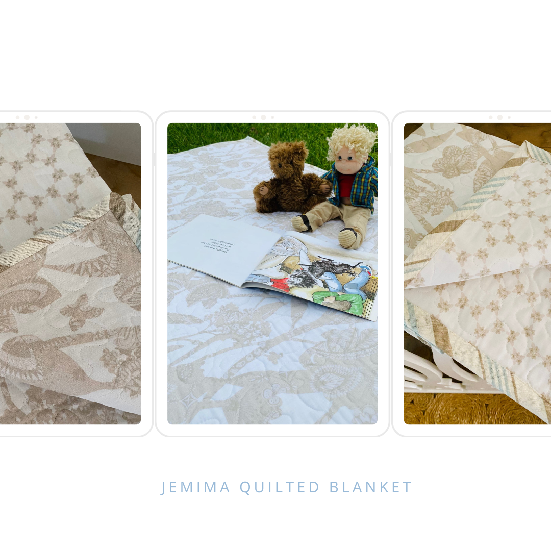 Sustainable Baby Blanket /Jemima Quilted Tummy Time / Blanket Keepsake Gift