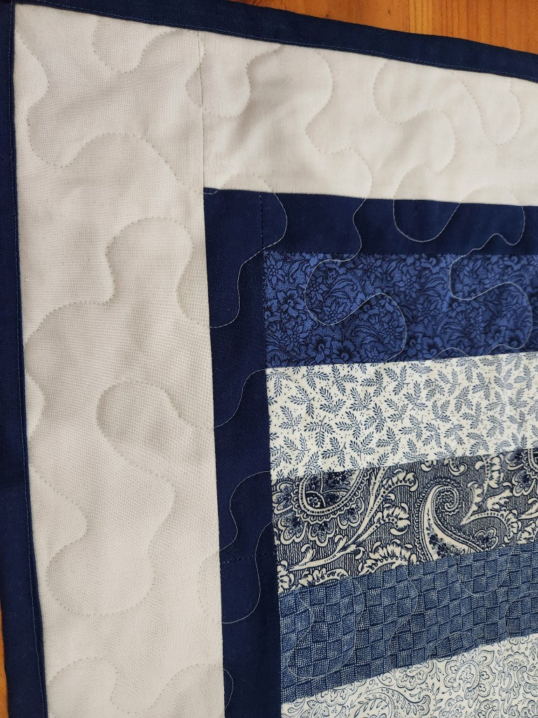 Blue Quilted Table Runner