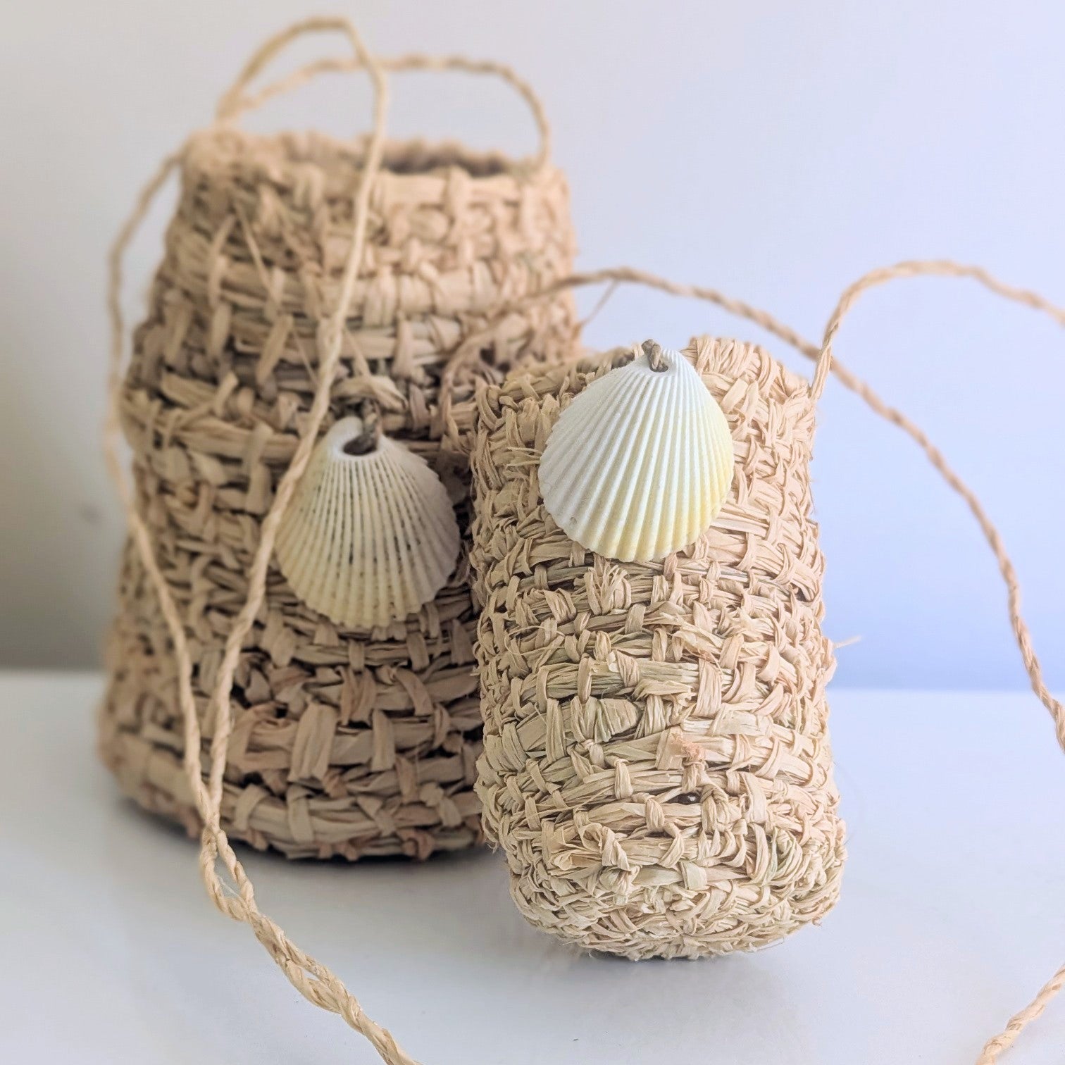 Beach Dilly Bag Set with Sea Shell detail - Boxed Gift Set