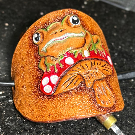 Handcrafted Leather Frog Hair Barrette